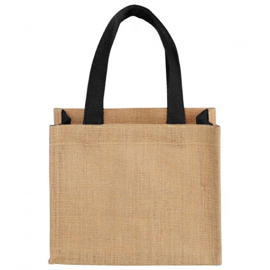Black Mini Jute Gift Totes